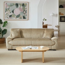 Gerades Sofa ADEA 3-Sitzer aus braunem Cord