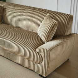 Gerades Sofa ADEA 3-Sitzer aus braunem Cord