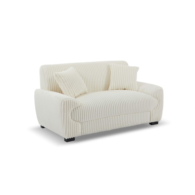 Divano fisso ADEA a 2 posti in velluto a coste beige