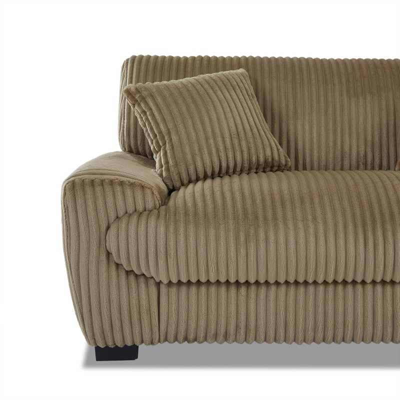 Divano fisso ADEA a 2 posti in velluto a coste marrone