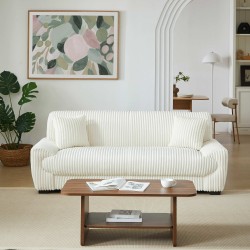 Gerades Sofa ADEA 3-Sitzer aus beigem Cord