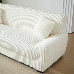 Gerades Sofa ADEA 3-Sitzer aus beigem Cord