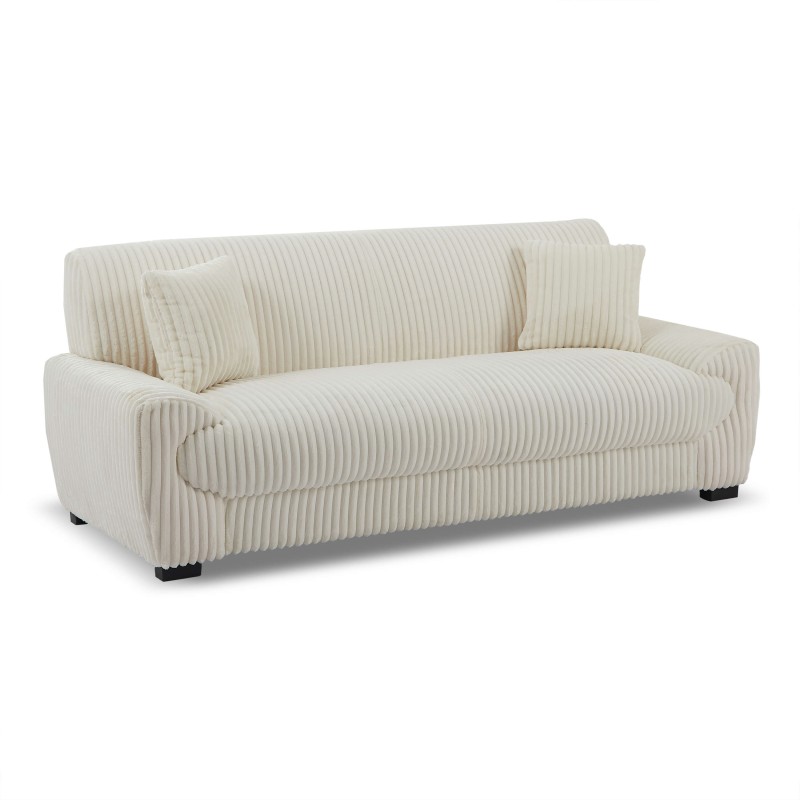 Gerades Sofa ADEA 3-Sitzer aus beigem Cord