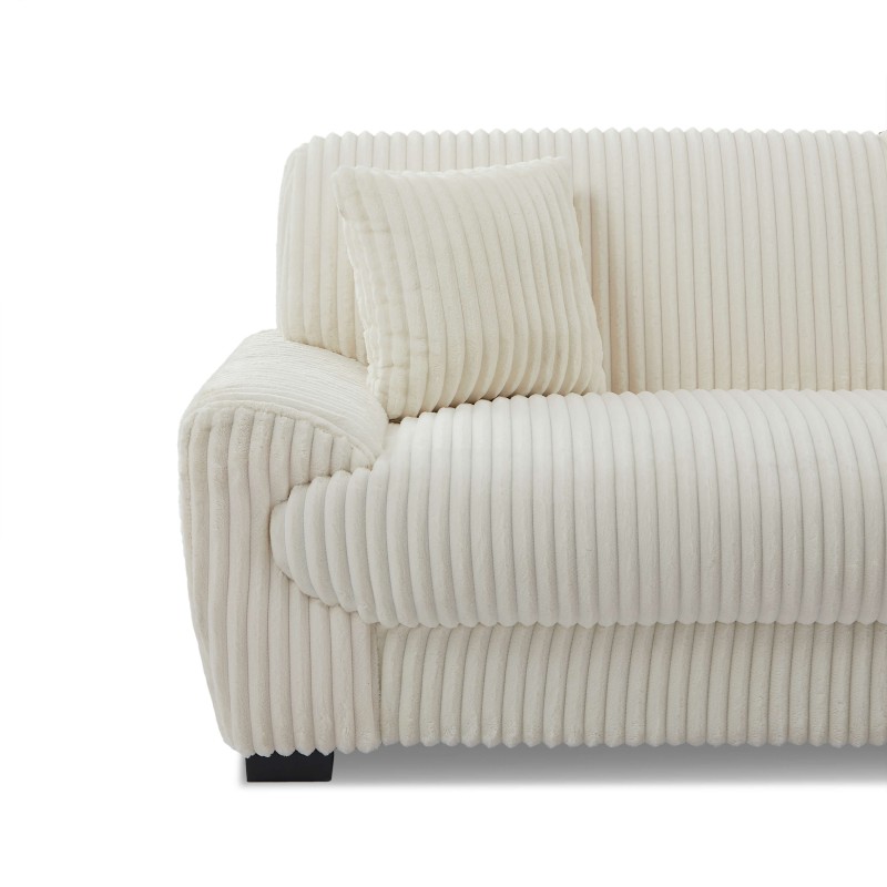 Gerades Sofa ADEA 3-Sitzer aus beigem Cord