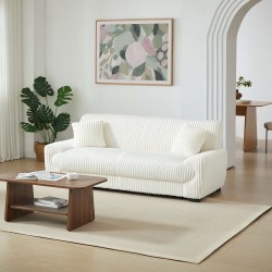 Gerades Sofa ADEA 3-Sitzer aus beigem Cord
