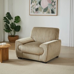 Poltrona fissa ADEA 1 posto in velluto a coste marrone