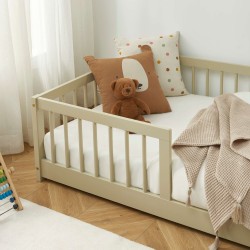 Letto per bambini con sponde EDEN in pino massiccio beige 90x190 rete inclusa