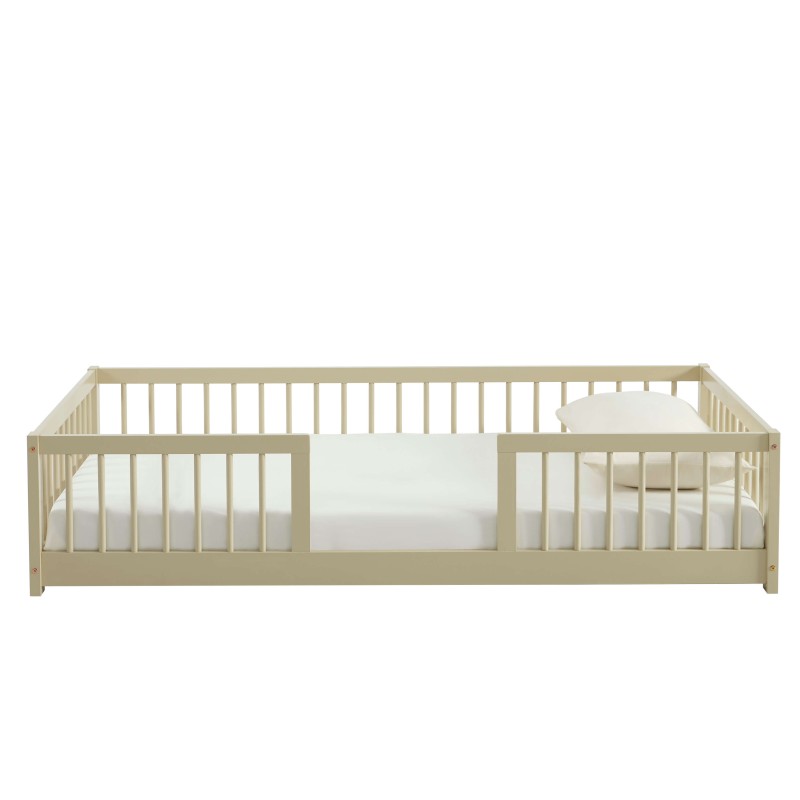 Letto per bambini con sponde EDEN in pino massiccio beige 90x190 rete inclusa