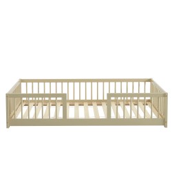 Letto per bambini con sponde EDEN in pino massiccio beige 90x190 rete inclusa