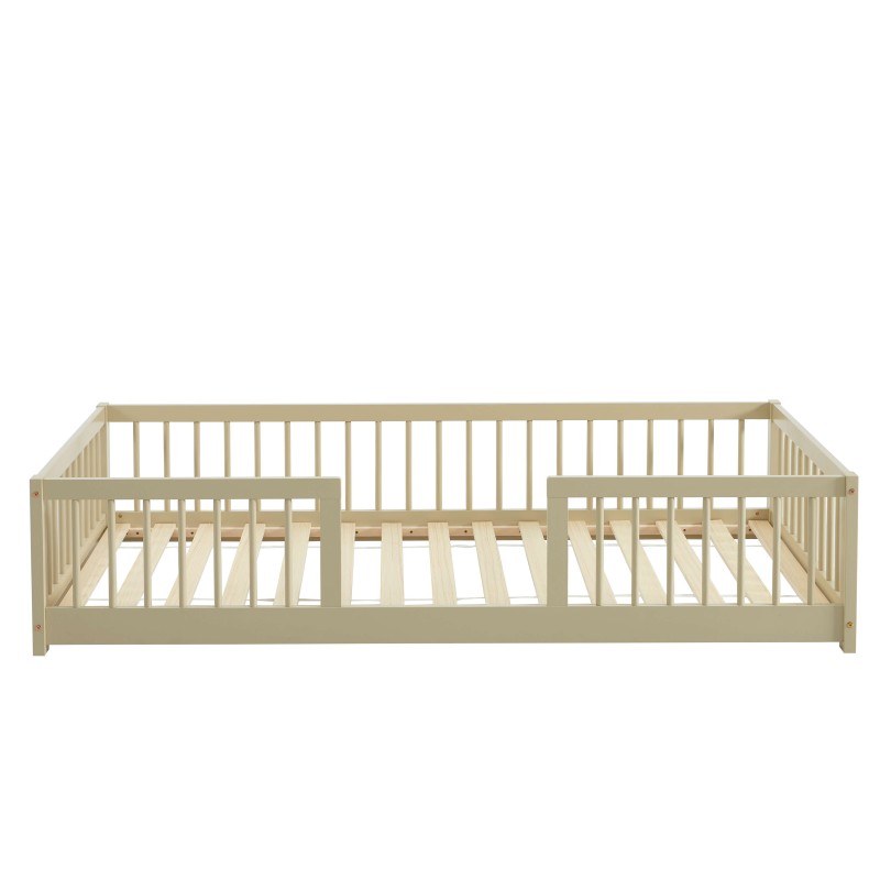 Letto per bambini con sponde EDEN in pino massiccio beige 90x190 rete inclusa