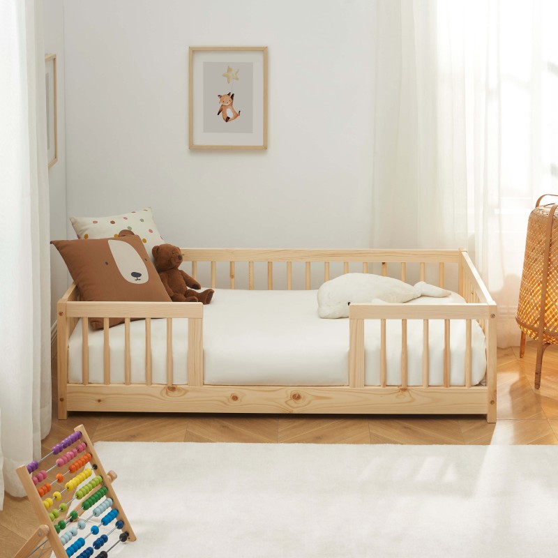 Letto per bambini con sponde EDEN 70x140 in pino massiccio con rete inclusa