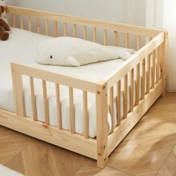 Letto per bambini con sponde EDEN 70x140 in pino massiccio con rete inclusa