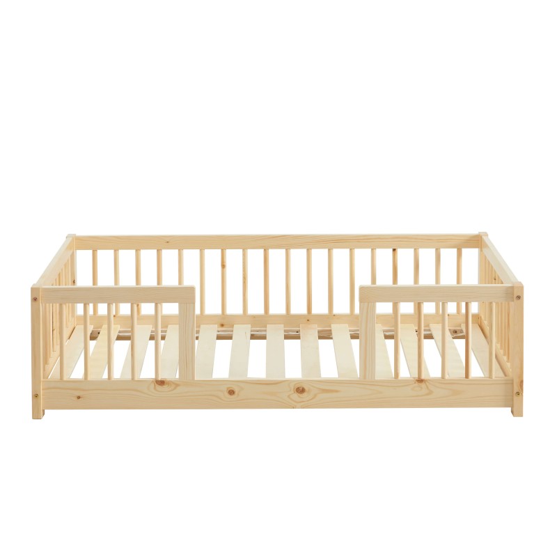 Letto per bambini con sponde EDEN 70x140 in pino massiccio con rete inclusa