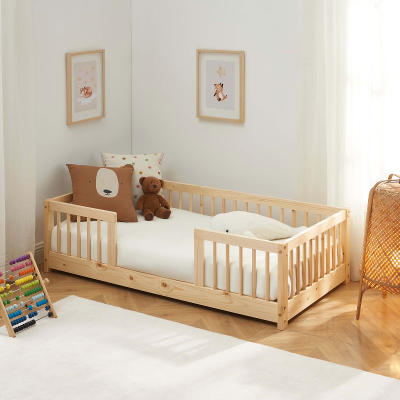 Letto per bambini con sponde EDEN 70x140 in pino massiccio con rete inclusa