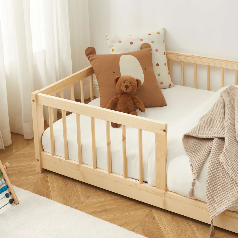 Letto per bambini con sponde EDEN in pino massiccio 90x190 rete inclusa
