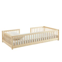 Letto per bambini con sponde EDEN in pino massiccio 90x190 rete inclusa