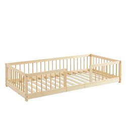Letto per bambini con sponde EDEN in pino massiccio 90x190 rete inclusa