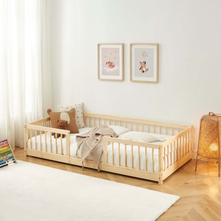 Letto per bambini con sponde EDEN in pino massiccio 90x190 rete inclusa