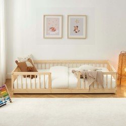 Letto per bambini con sponde EDEN in pino massiccio 90x190 rete inclusa