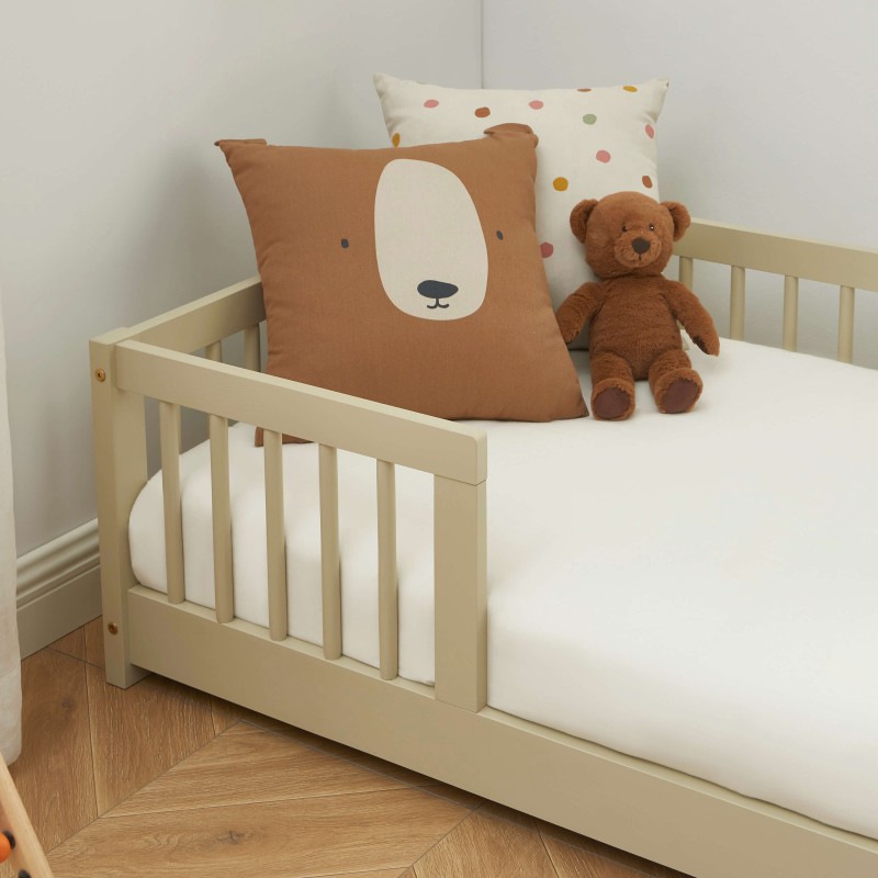 Letto per bambini con sponde EDEN 70x140 in pino massiccio beige, rete inclusa