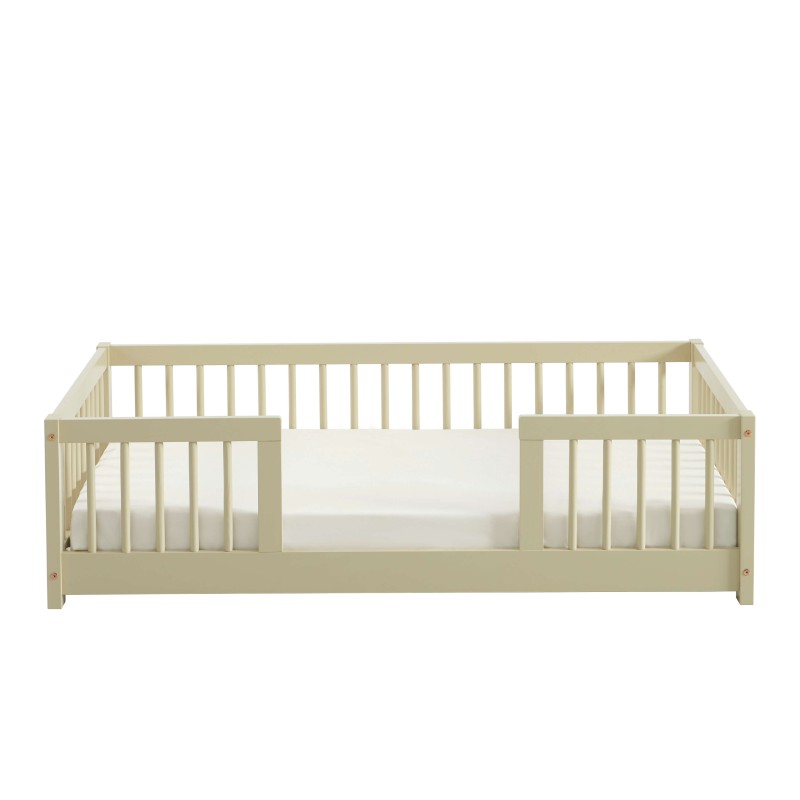Letto per bambini con sponde EDEN 70x140 in pino massiccio beige, rete inclusa