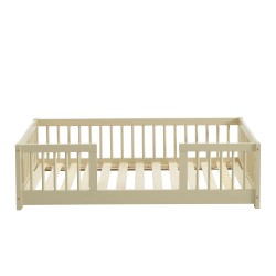 Letto per bambini con sponde EDEN 70x140 in pino massiccio beige, rete inclusa