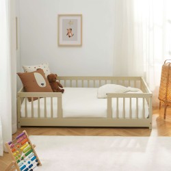 Letto per bambini con sponde EDEN 70x140 in pino massiccio beige, rete inclusa