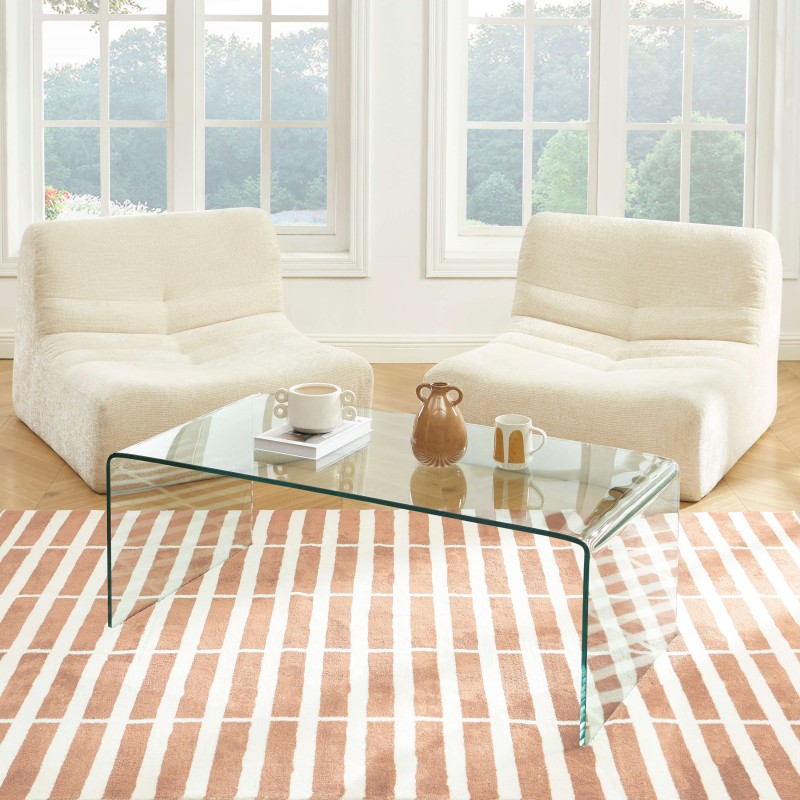 Couchtisch GINZAaus transparentem Hartglas 120 cm