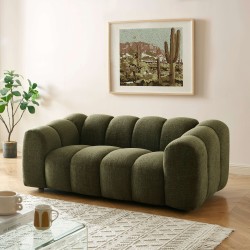 Divano SUNNY a 2 posti in tessuto tweed verde