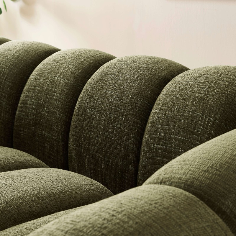 Divano SUNNY a 2 posti in tessuto tweed verde