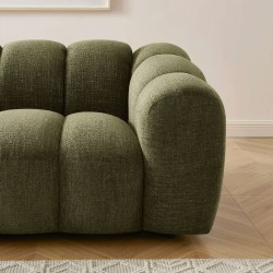 Divano SUNNY a 2 posti in tessuto tweed verde