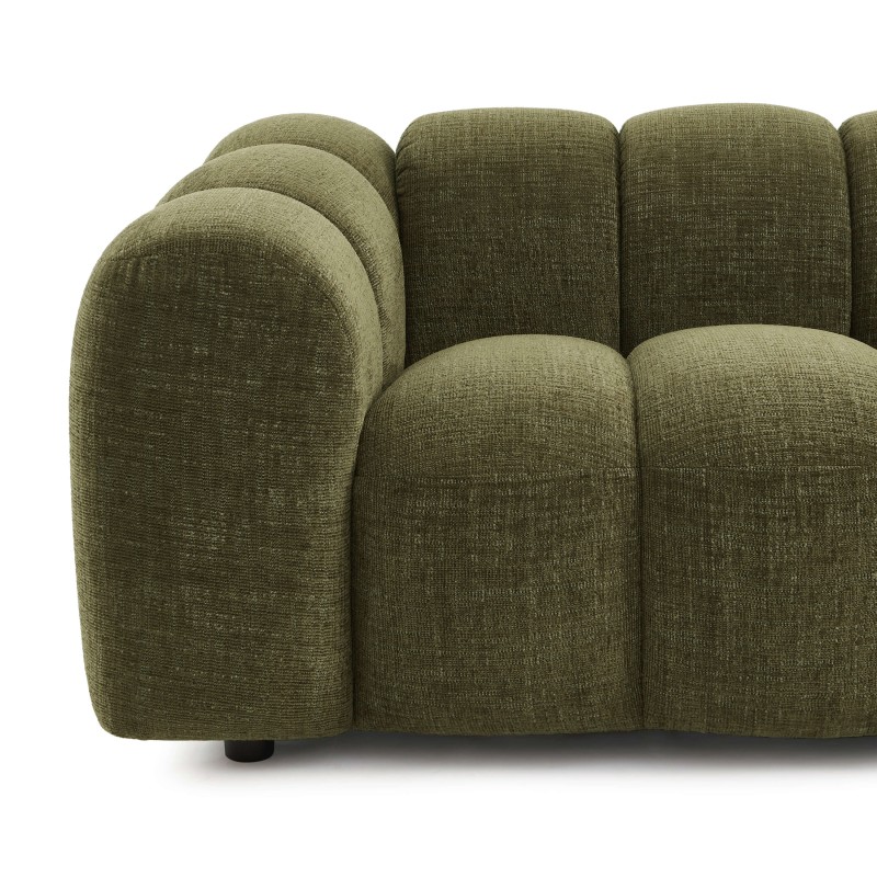 Canapé SUNNY 3 places tissu tweed vert