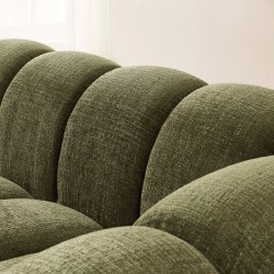 Canapé SUNNY 3 places tissu tweed vert