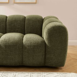 Canapé SUNNY 3 places tissu tweed vert