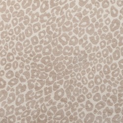 Set di 2 sedie NOA in tessuto stampato leopardato beige con gambe in metallo finitura legno