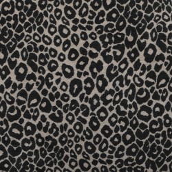 Set di 2 sedie NOA in tessuto leopardato nero con gambe in metallo finitura legno