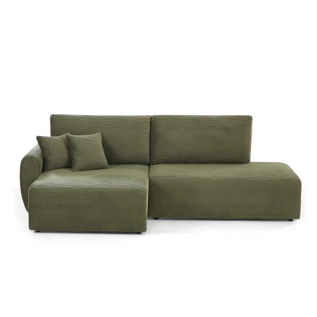 Offene Eckcouchgarnitur DANILO 4-Sitzer aus grünem Cord