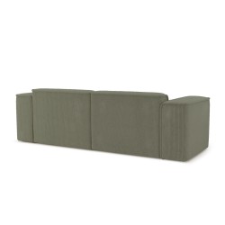 Divano fisso NUNA a 3 posti in velluto a coste verde