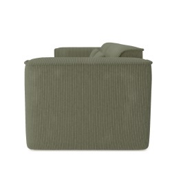 Divano fisso NUNA a 3 posti in velluto a coste verde