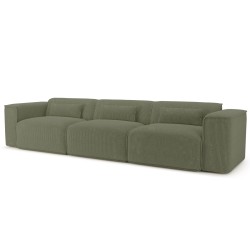 Divano fisso NUNA 4/5 posti in velluto a coste verde