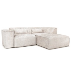 Ecksofa NUNA mit fester rechter Ecke, 4-Sitzer, Stoff, beige