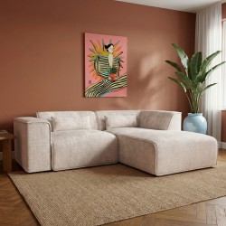 Ecksofa NUNA mit fester rechter Ecke, 4-Sitzer, Stoff, beige