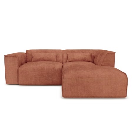 Divano angolare fisso NUNA a 4 posti in tessuto terracotta