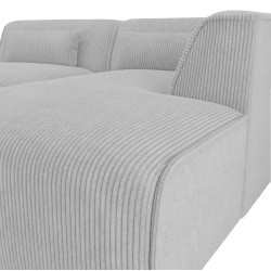 Ecksofa rechts feststehend NUNA 4-Sitzer Cord grau