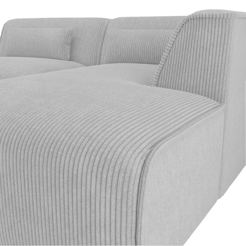 Ecksofa rechts feststehend NUNA 4-Sitzer Cord grau