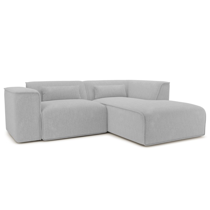 Ecksofa rechts feststehend NUNA 4-Sitzer Cord grau