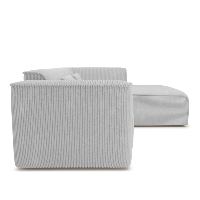 Ecksofa rechts feststehend NUNA 4-Sitzer Cord grau