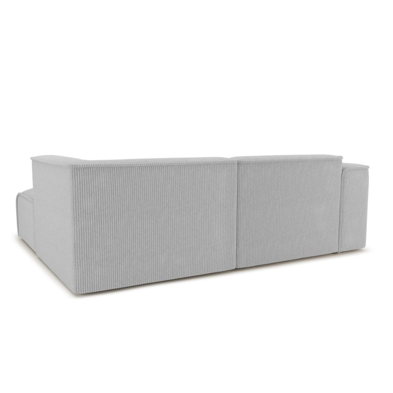 Ecksofa rechts feststehend NUNA 4-Sitzer Cord grau