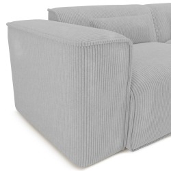 Ecksofa rechts feststehend NUNA 4-Sitzer Cord grau
