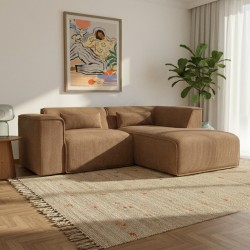 Ecksofa NUNA mit 4 Sitzplätzen, braun, Cord